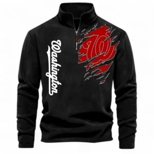 Baseball Fans Gift Half Zip Stand Up Collar Hoodie, Sweatshirt Exclusive Logo For Sport Fan MLB148080525139-Black
