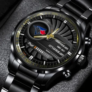Baseball Fans Gift Stainless Steel Watch, All Over Print Classic Steel Watch For Sport Fan MLB151082125356