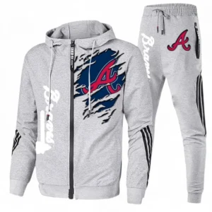 Baseball Fans Gift Tracksuit, Sweatsuit Exclusive Logo For Sport Fan MLB152082125346-Ash
