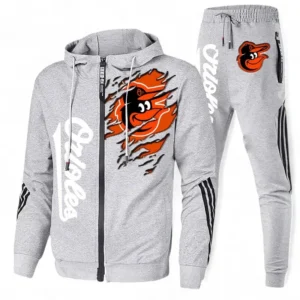 Baseball Fans Gift Tracksuit, Sweatsuit Exclusive Logo For Sport Fan MLB152082125347-Ash