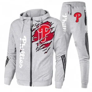 Baseball Fans Gift Tracksuit, Sweatsuit Exclusive Logo For Sport Fan MLB152082125363-Ash