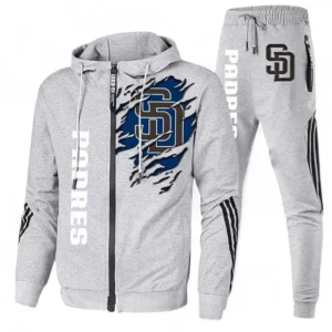 Baseball Fans Gift Tracksuit, Sweatsuit Exclusive Logo For Sport Fan MLB152082125365-Ash