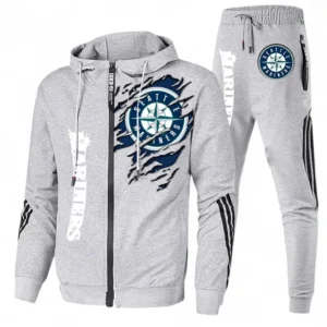 Baseball Fans Gift Tracksuit, Sweatsuit Exclusive Logo For Sport Fan MLB152082125367-Ash