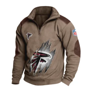 Sport Fan Stand-up Collar Sweatshirt For Football Lover HVN1239AF081625 - Brown