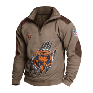 Sport Fan Stand-up Collar Sweatshirt For Football Lover HVN1239CB081625 - Brown
