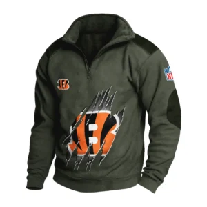 Sport Fan Stand-up Collar Sweatshirt For Sport Lover HVN1239CI081625 - Army Green