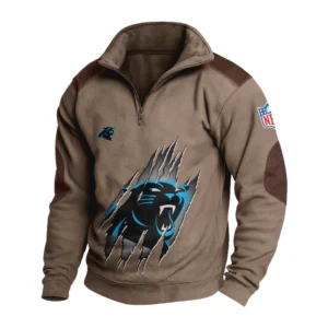 Sport Fan Stand-up Collar Sweatshirt For Football Lover HVN1239CP081625 - Brown