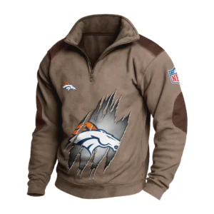 Sport Fan Stand-up Collar Sweatshirt For Football Lover HVN1239DB081625 - Brown