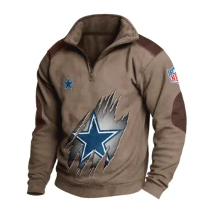 Sport Fan Stand-up Collar Sweatshirt For Football Lover HVN1239DC081625 - Brown