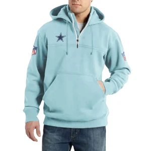 Sport Fan Casual Stand Up Collar Hoodie For Sport Lover HVN1239DC081625 - Light Blue
