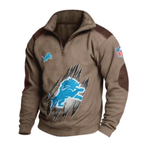 Sport Fan Stand-up Collar Sweatshirt For Football Lover HVN1239DL081625 - Brown