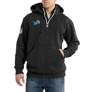 Sport Fan Casual Stand Up Collar Hoodie For Football Lover HVN1239DL081625 - Black
