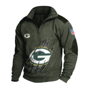 Sport Fan Stand-up Collar Sweatshirt For Sport Lover HVN1239GP081625 - Army Green