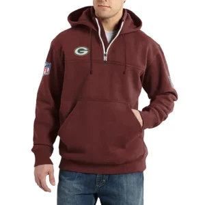 Sport Fan Casual Stand Up Collar Hoodie For Sport Lover HVN1239GP081625 - Deep Red