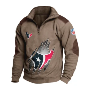 Sport Fan Stand-up Collar Sweatshirt For Football Lover HVN1239HT081625 - Brown
