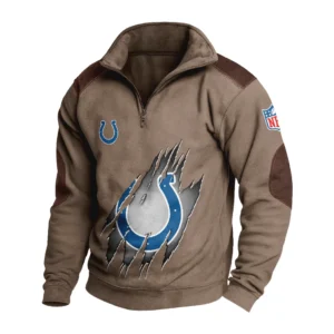 Sport Fan Stand-up Collar Sweatshirt For Football Lover HVN1239IC081625 - Brown