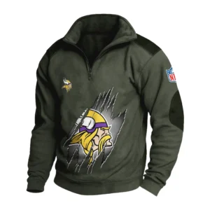 Sport Fan Stand-up Collar Sweatshirt For Sport Lover HVN1239MV081625 - Army Green