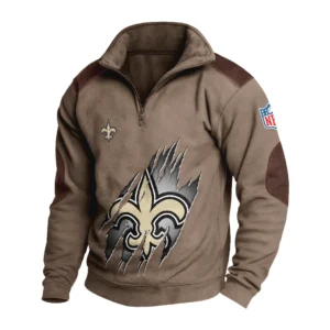 Sport Fan Stand-up Collar Sweatshirt For Football Lover HVN1239NS081625 - Brown