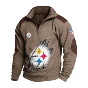 Sport Fan Stand-up Collar Sweatshirt For Football Lover HVN1239PS081625 - Brown