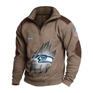 Sport Fan Stand-up Collar Sweatshirt For Football Lover HVN1239SS081625 - Brown