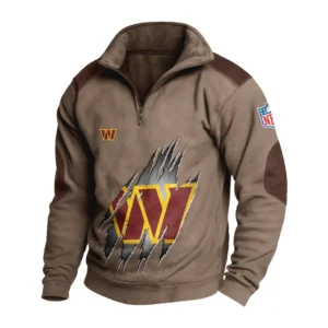 Sport Fan Stand-up Collar Sweatshirt For Football Lover HVN1239WC081625 - Brown