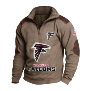Sport Fan Stand-up Collar Sweatshirt For Football Lover HVN1240AF081625 - Brown