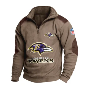 Sport Fan Stand-up Collar Sweatshirt For Football Lover HVN1240BR081625 - Brown