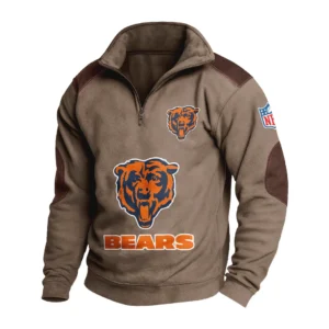 Sport Fan Stand-up Collar Sweatshirt For Football Lover HVN1240CB081625 - Brown