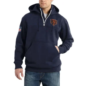 Sport Fan Casual Stand Up Collar Hoodie For Sport Lover HVN1240CB081625 - Dark Blue