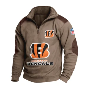 Sport Fan Stand-up Collar Sweatshirt For Football Lover HVN1240CI081625 - Brown