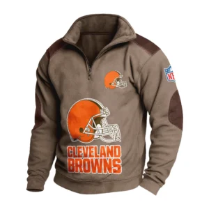 Sport Fan Stand-up Collar Sweatshirt For Football Lover HVN1240CL081625 - Brown