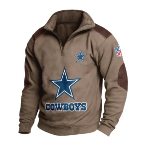 Sport Fan Stand-up Collar Sweatshirt For Football Lover HVN1240DC081625 - Brown