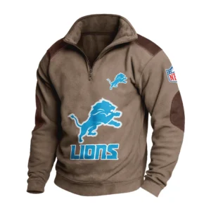 Sport Fan Stand-up Collar Sweatshirt For Football Lover HVN1240DL081625 - Brown