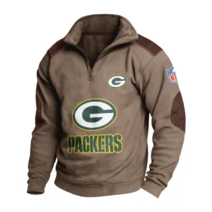 Sport Fan Stand-up Collar Sweatshirt For Football Lover HVN1240GP081625 - Brown