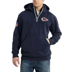 Sport Fan Casual Stand Up Collar Hoodie For Sport Lover HVN1240KC081625 - Dark Blue