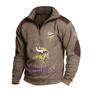 Sport Fan Stand-up Collar Sweatshirt For Football Lover HVN1240MV081625 - Brown