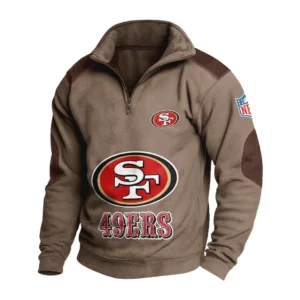 Sport Fan Stand-up Collar Sweatshirt For Football Lover HVN1240SF081625 - Brown