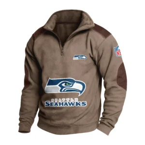 Sport Fan Stand-up Collar Sweatshirt For Football Lover HVN1240SS081625 - Brown