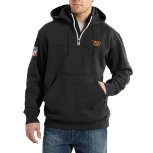 Sport Fan Casual Stand Up Collar Hoodie For Football Lover HVN1240WC081625 - Black