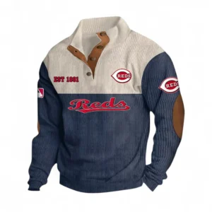 Baseball Fans Gift Men's Stand Up Collar Base Shirt, Sweatshirt Exclusive Logo MLB159090925001-Navy Blue