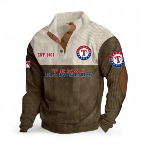 Baseball Fans Gift Men's Stand Up Collar Base Shirt, Sweatshirt Exclusive Logo MLB159090925002-Brown