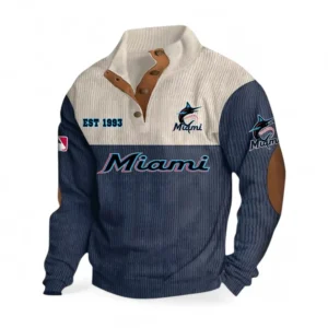 Baseball Fans Gift Men's Stand Up Collar Base Shirt, Sweatshirt Exclusive Logo MLB159090925005-Navy Blue