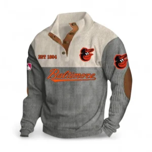 Baseball Fans Gift Men's Stand Up Collar Base Shirt, Sweatshirt Exclusive Logo MLB159090925006-Gray