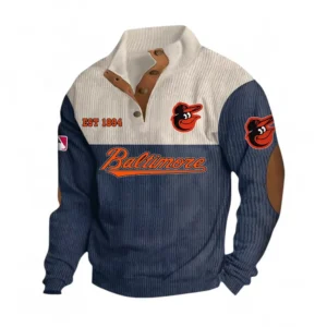 Baseball Fans Gift Men's Stand Up Collar Base Shirt, Sweatshirt Exclusive Logo MLB159090925006-Navy Blue