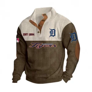 Baseball Fans Gift Men's Stand Up Collar Base Shirt, Sweatshirt Exclusive Logo MLB159090925008-Brown