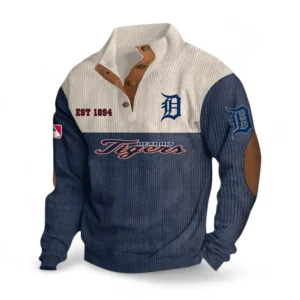 Baseball Fans Gift Men's Stand Up Collar Base Shirt, Sweatshirt Exclusive Logo MLB159090925008-Navy Blue
