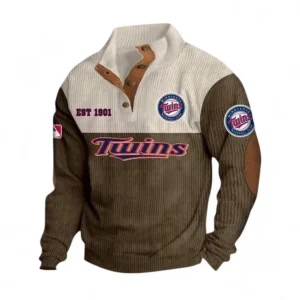 Baseball Fans Gift Men's Stand Up Collar Base Shirt, Sweatshirt Exclusive Logo MLB159090925009-Brown