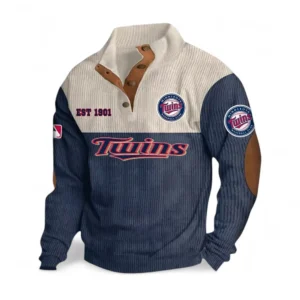 Baseball Fans Gift Men's Stand Up Collar Base Shirt, Sweatshirt Exclusive Logo MLB159090925009-Navy Blue