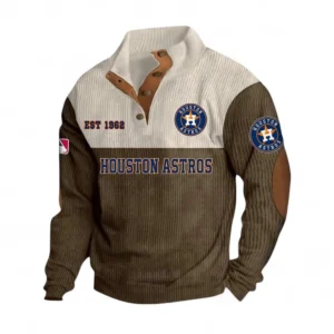 Baseball Fans Gift Men's Stand Up Collar Base Shirt, Sweatshirt Exclusive Logo MLB159090925011-Brown