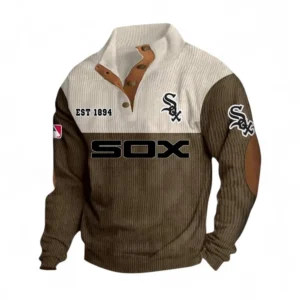 Baseball Fans Gift Men's Stand Up Collar Base Shirt, Sweatshirt Exclusive Logo MLB159090925015-Brown